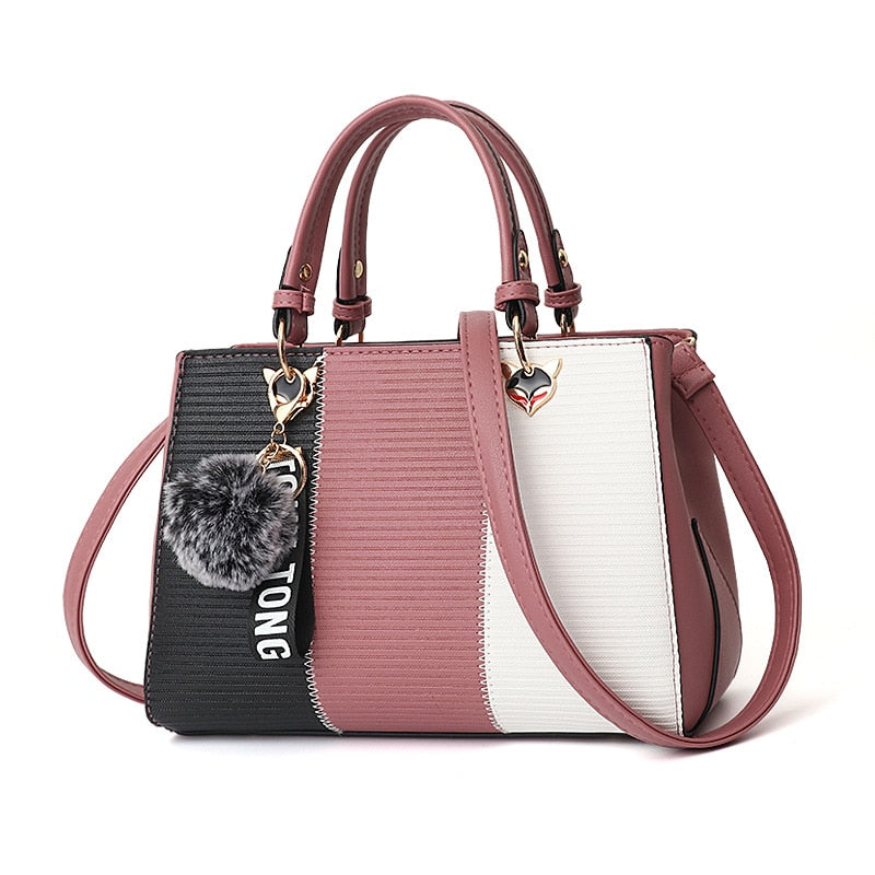 sequined hairball crossbody bag