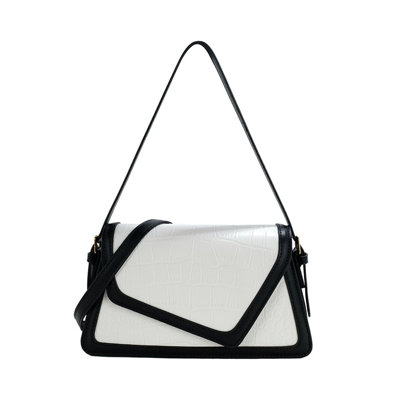 small contrast color shopper bag with soft handle