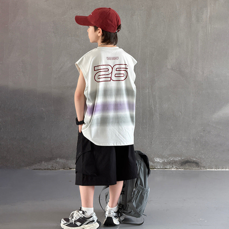 Vêtements pour enfants Ensemble sans manches garçon Gilet frais pour enfants
