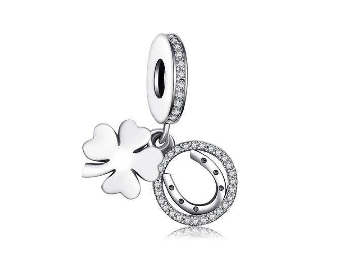 Jewelrypalace 100% 925 Sterling Silver Charms 4 Leaf Clover Beads fit Bracelets Anniversary Gifts Fashion DIY Jewelry