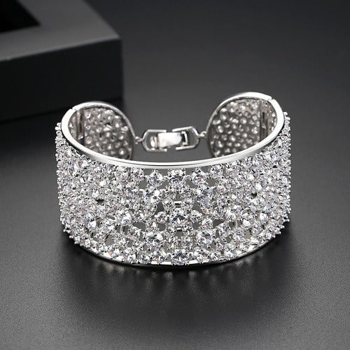 European and American heavy industry bracelets, brass zircon grand and personalized fashion bride