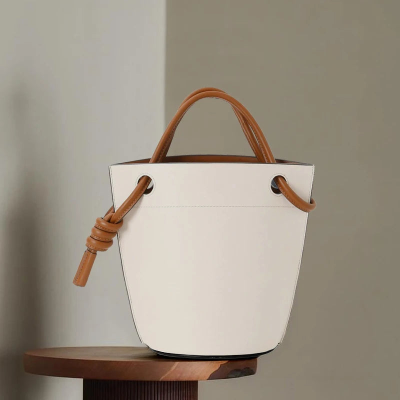 small PU contrast bucket bag