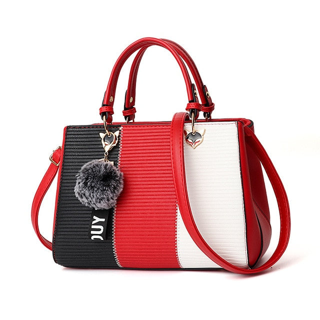 sequined hairball crossbody bag