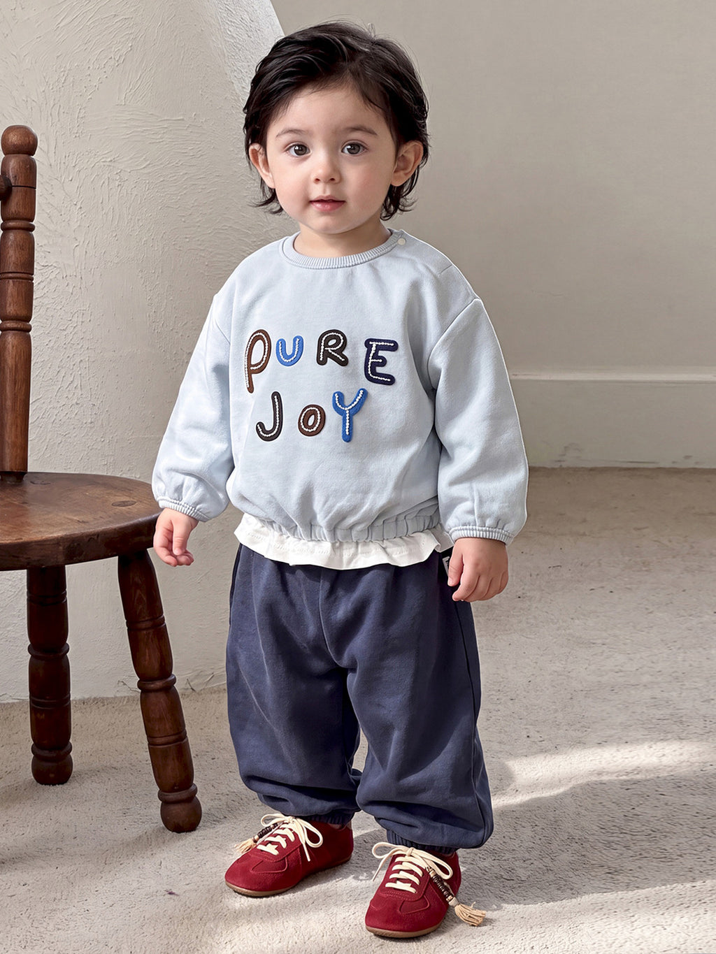 Casual Simple Letter Hoodie and Pants Two-Piece Set, Kids Clothing
