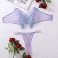 Conjunto Lingerie em Malha Bordada com Laço