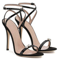 European and American Strapping With Thin High Heels, Rhinestones, Fashion Sandals, Runway Womens Shoes