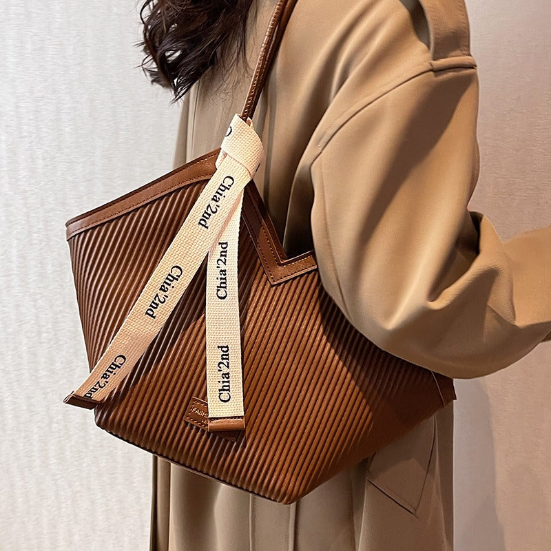 casual large pu tote bag