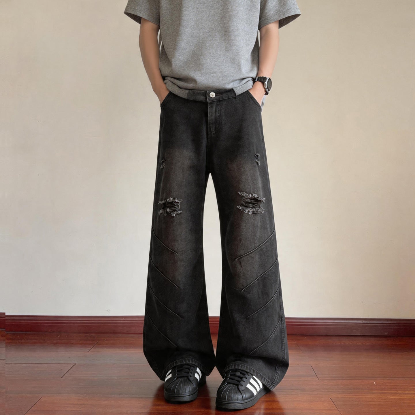 Ripped Denim Pants for Men.