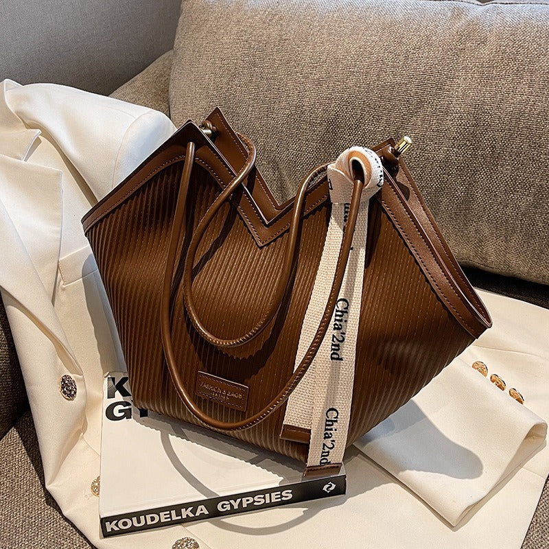 casual large pu tote bag