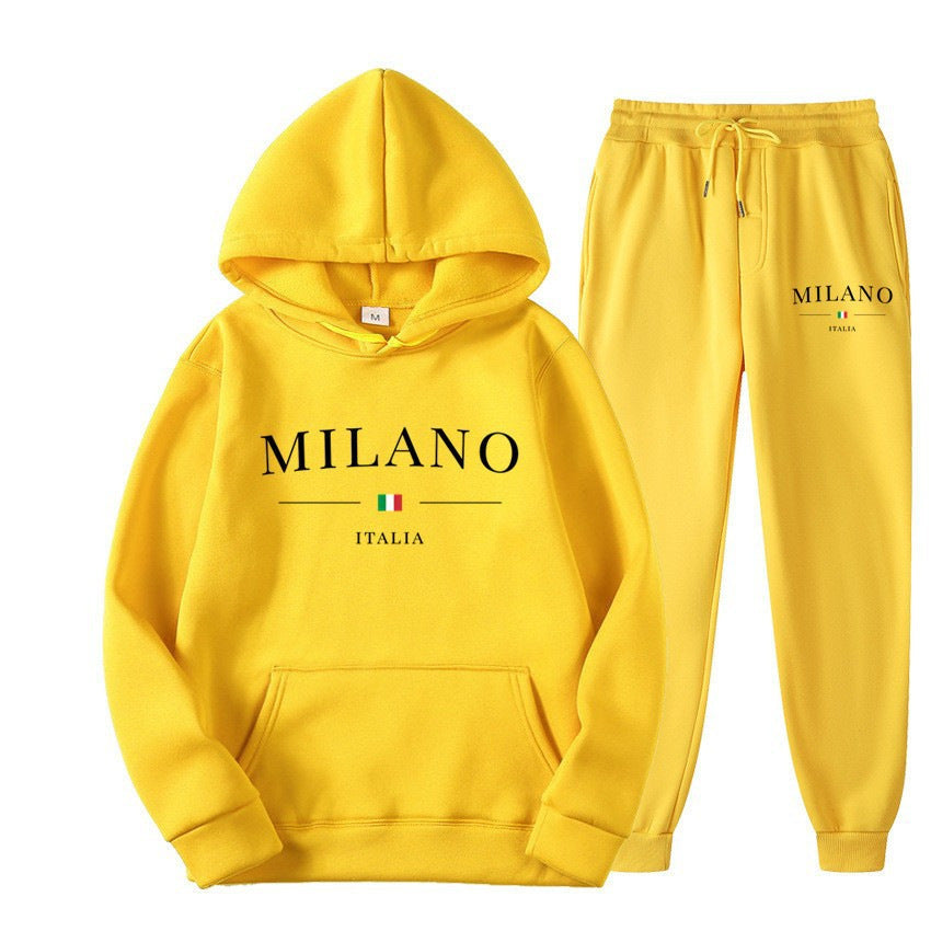 Unisex fleece hoodie and sweatpants set