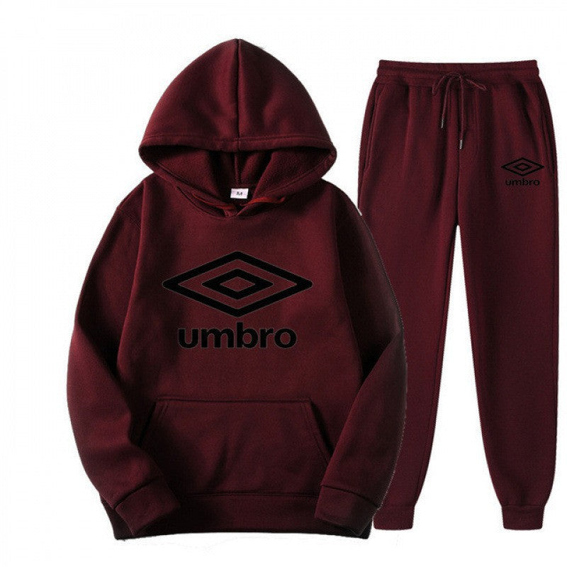 Men's printed hoodie with jogger pants