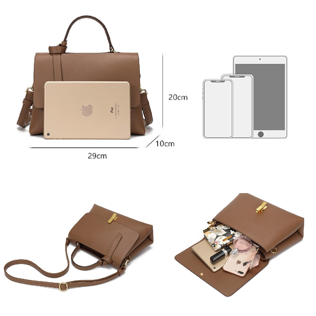 retro large capacity women's shoulder bag