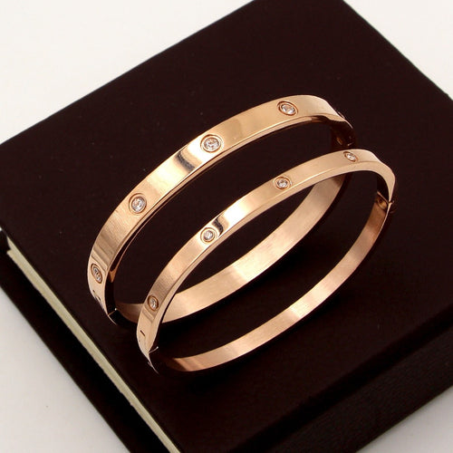 Beautiful Lovers Bracelets Woman Stainless Steel Bangles and