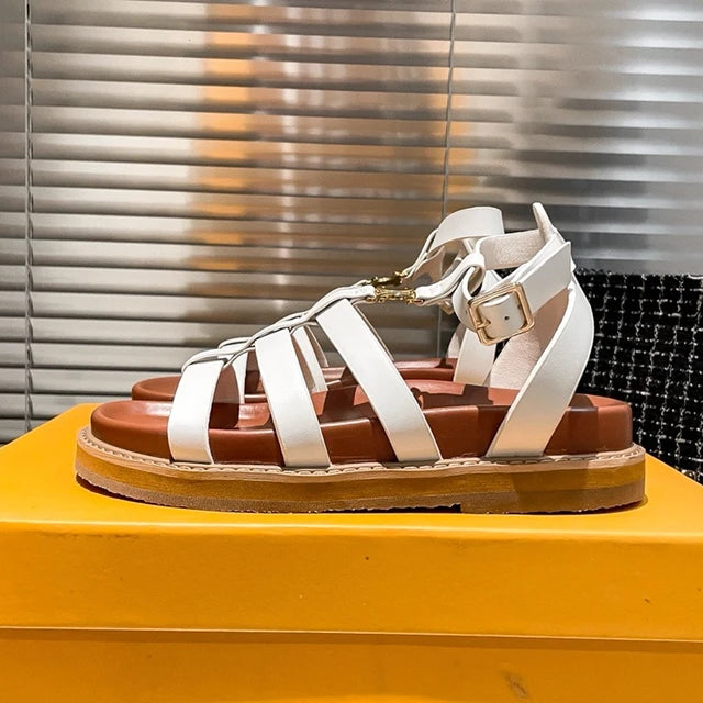 Girls' Rome-style open-toe back-strap sandals