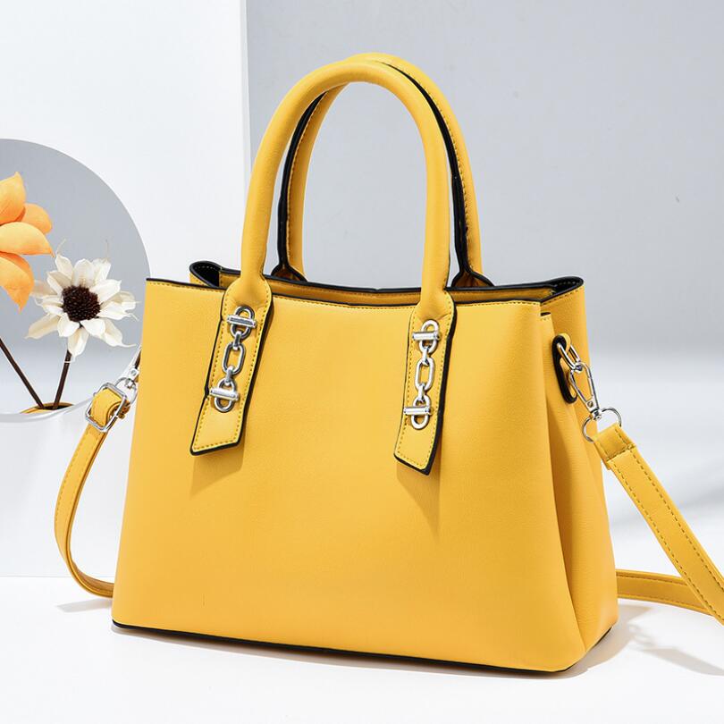 solid color PU crossbody tote bag