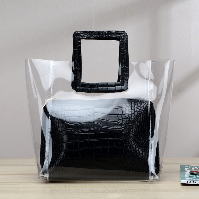 transparent summer beach handbag