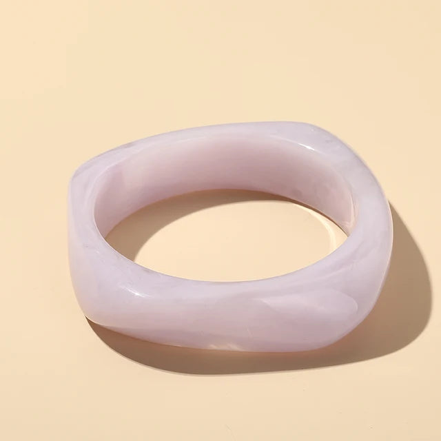 Colorful geometric resin cuff bracelet