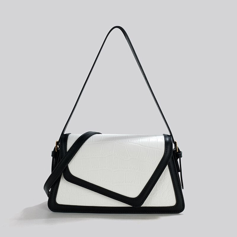 small contrast color shopper bag with soft handle