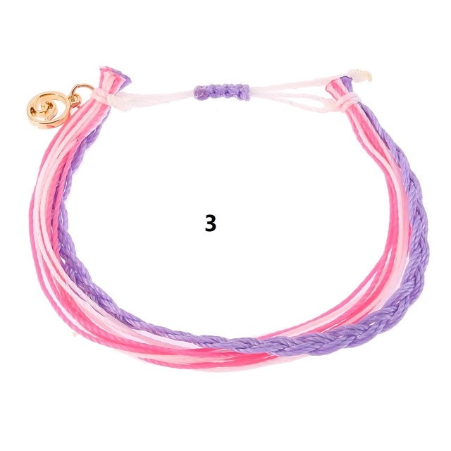 waterproof wax cord friendship bracelets Bohemian braided bracelet for teenagers wave summer fashion jewelry