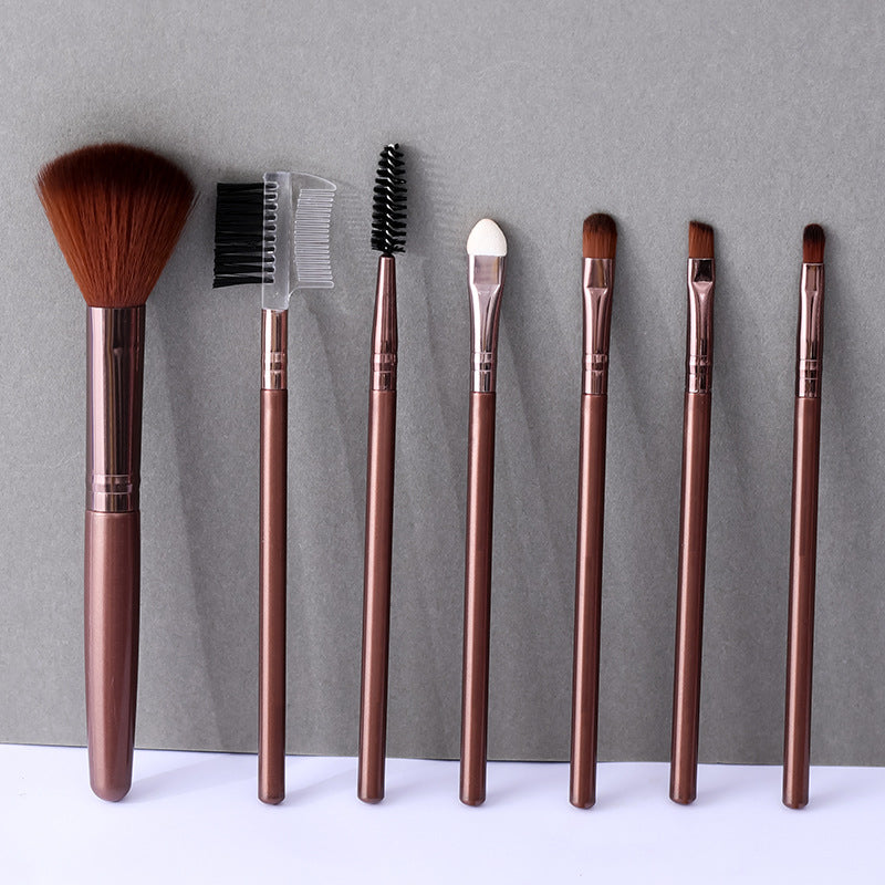 7-piece makeup brush set with long handles