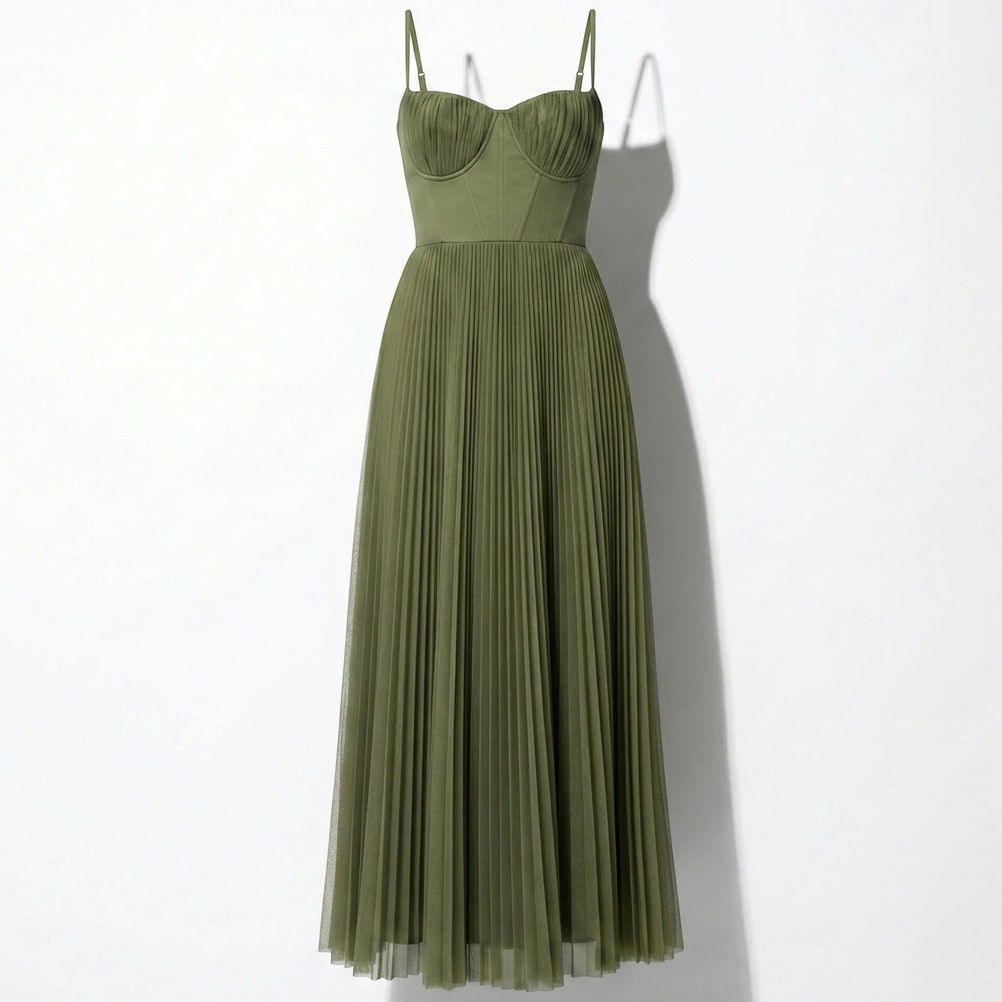 Hope | Pleated Midi Dress with Spaghetti Straps