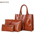 Three-Piece Oil Wax PU Bag Set