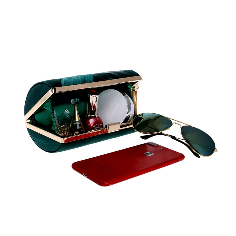 Golden Satin Evening Clutch