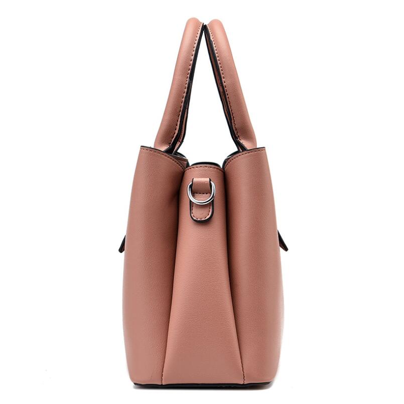 solid color PU crossbody tote bag