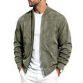 Suede Long-sleeve Zip-up Jacket