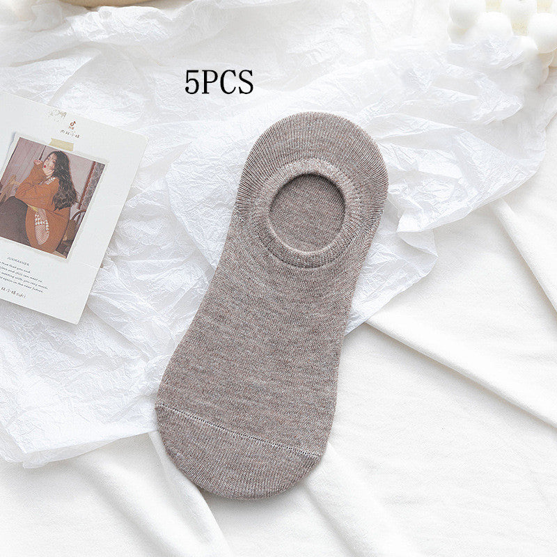 Socks Men And Women Solid Color Boat Socks Spring...