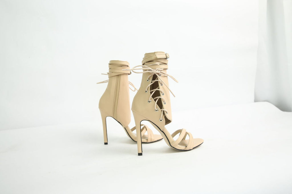 New high heel strap belt buckle sandals Roman shoes