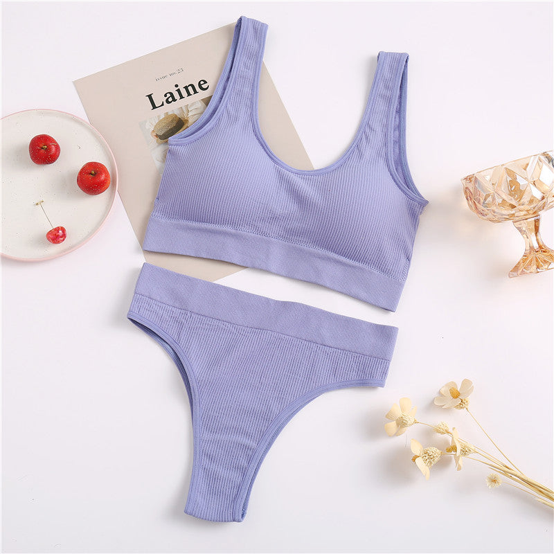 seamless wireless bra and briefs set