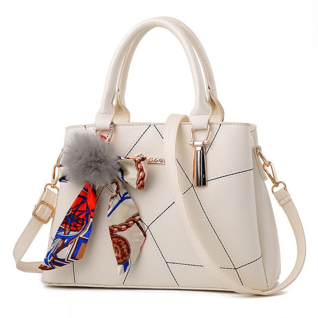 geometric PU shoulder bag with single strap
