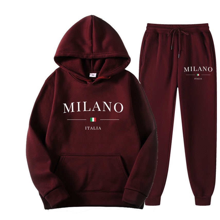 Unisex fleece hoodie and sweatpants set