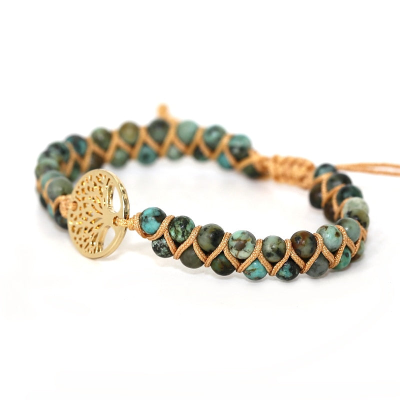 Vintage Leather Bracelets natural Stone Wrap for men and Women tree Boho Friendship Bracelet Handmade Jewelry
