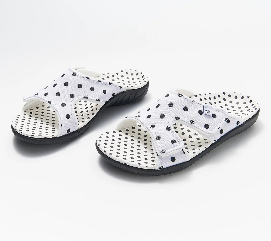 Women's cloth velcro sandals with flat sole