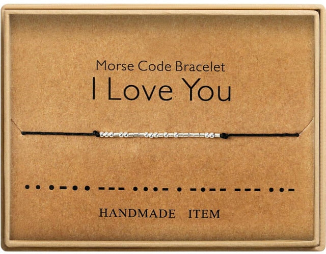Fuck Off Morse Code Bracelets for Women Men Beads on Silk Cord Friendship Bracelet Gift Jewelry