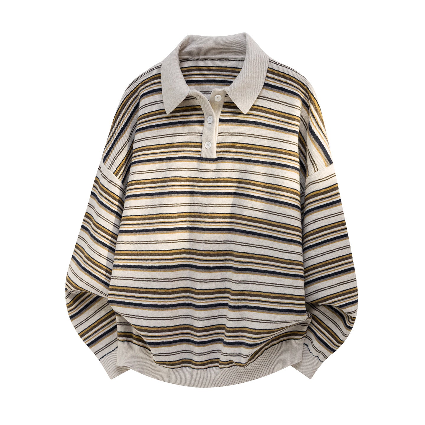 Striped collar sweater for men.