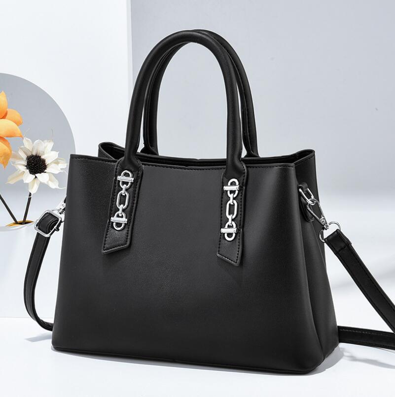 solid color PU crossbody tote bag