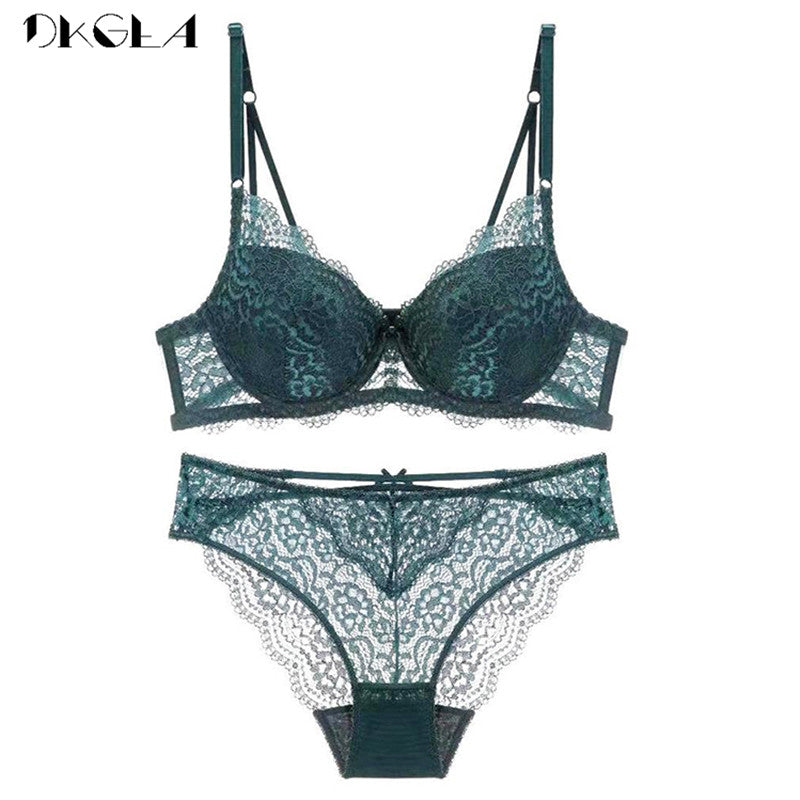 lace push-up bra and matching briefs set