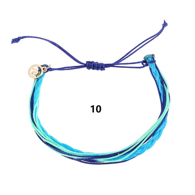 waterproof wax cord friendship bracelets Bohemian braided bracelet for teenagers wave summer fashion jewelry