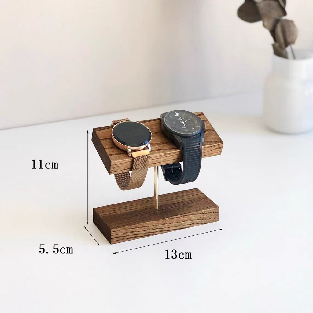 High-end Wooden Walnut Jewelry Display Rack for Watches, Bracelets, Necklaces and Accessories Storage