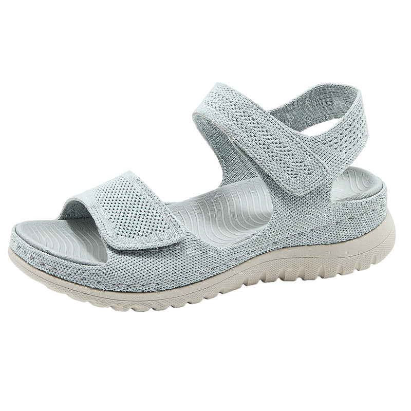 European and American sports and leisure sandals with Velcro hollow out beach thick sole women's