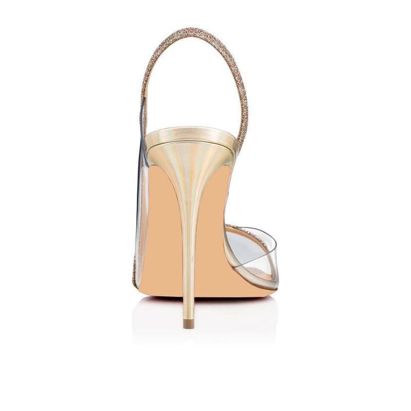 Fashion Sandals Gold Hollow Out Thin Heel For Women