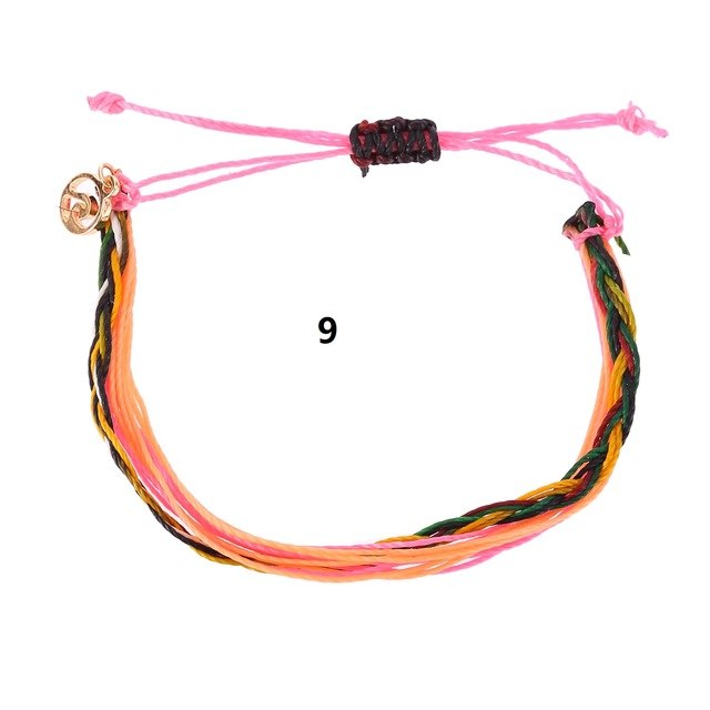 waterproof wax cord friendship bracelets Bohemian braided bracelet for teenagers wave summer fashion jewelry