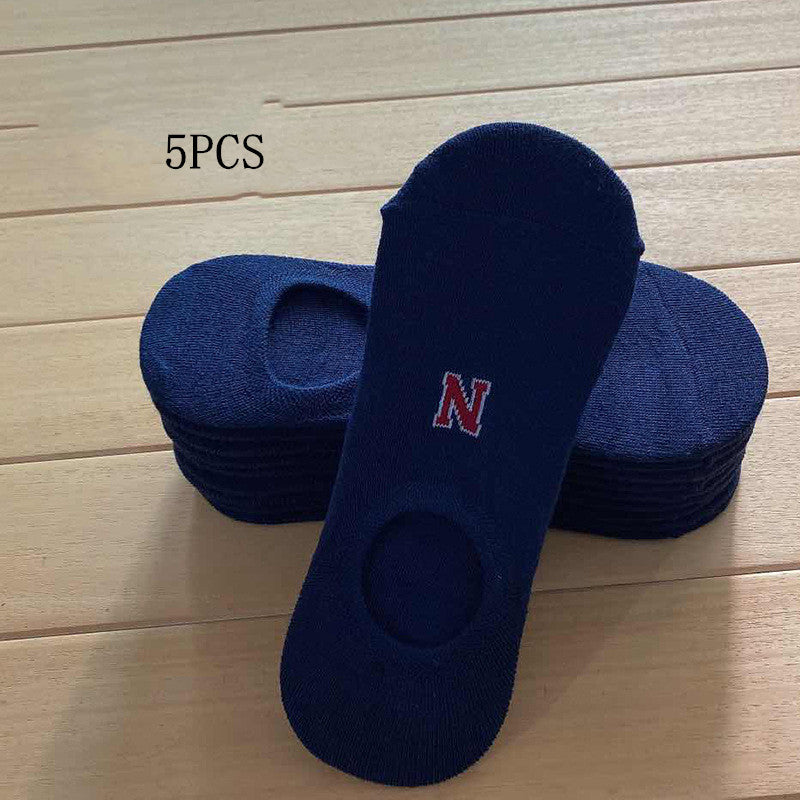 Socks Men And Women Solid Color Boat Socks Spring...