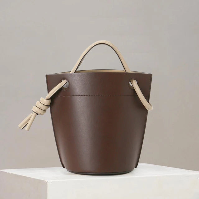small PU contrast bucket bag