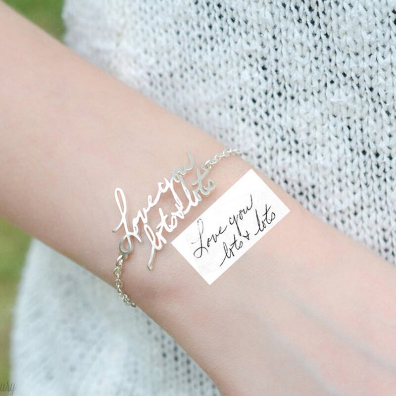 Handmade Bracelet & Bangle Custom Name Gold Stainless Steel Cuff Bracelets For Women Love Message Customized Gift