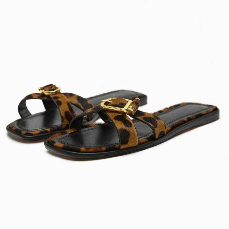 Women's Slippers Sandals Woman Flat Casual Round toe Luxury Slipper