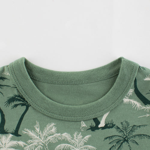 boys green cotton short sleeve t-shirt